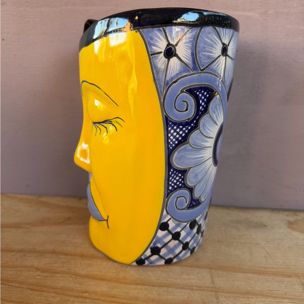 Mexican Talavera Half-Face Planter, Pottery - Picture 2 of 7